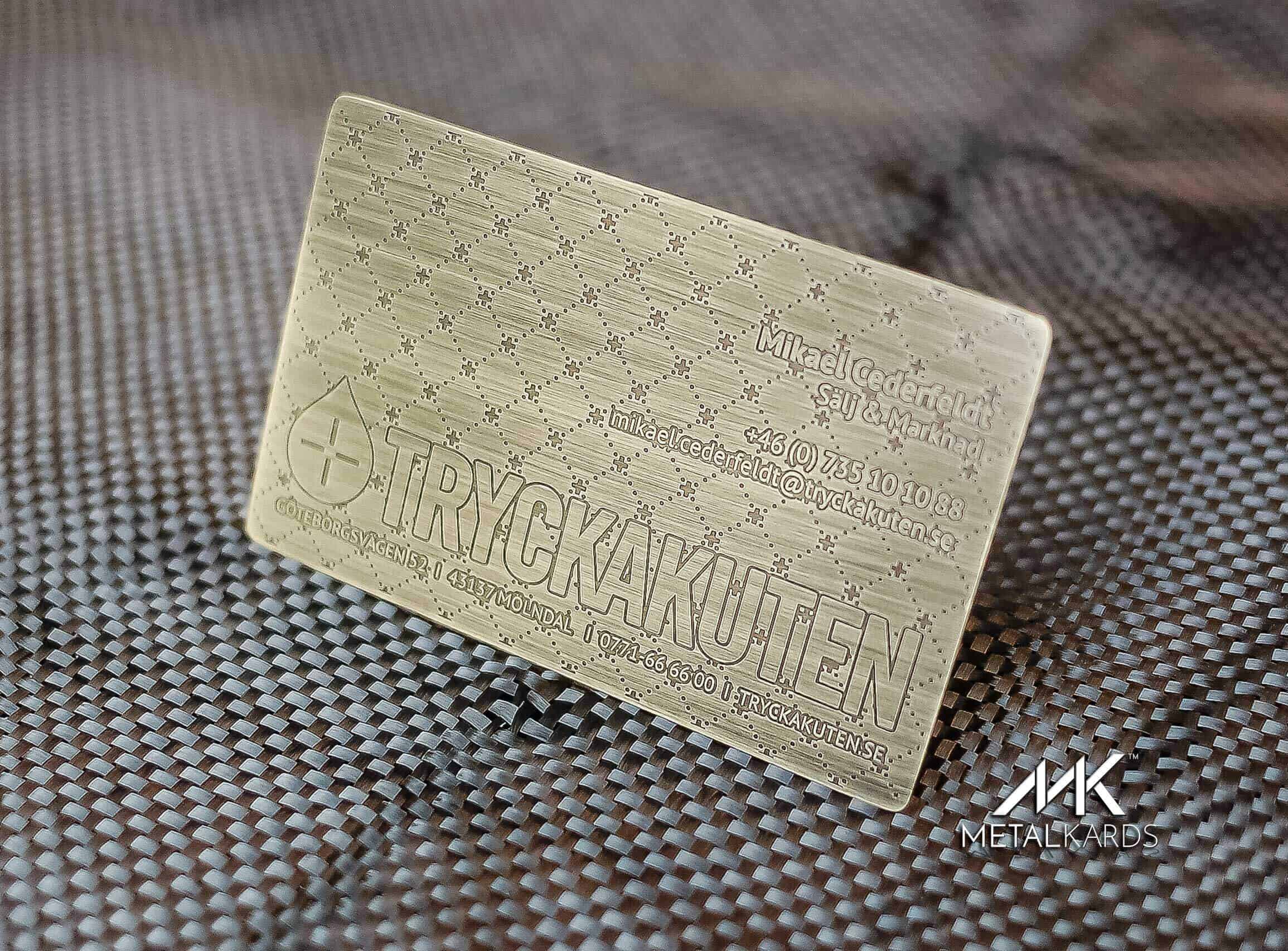 Product Brushed Gold Business Cards Metal Kards