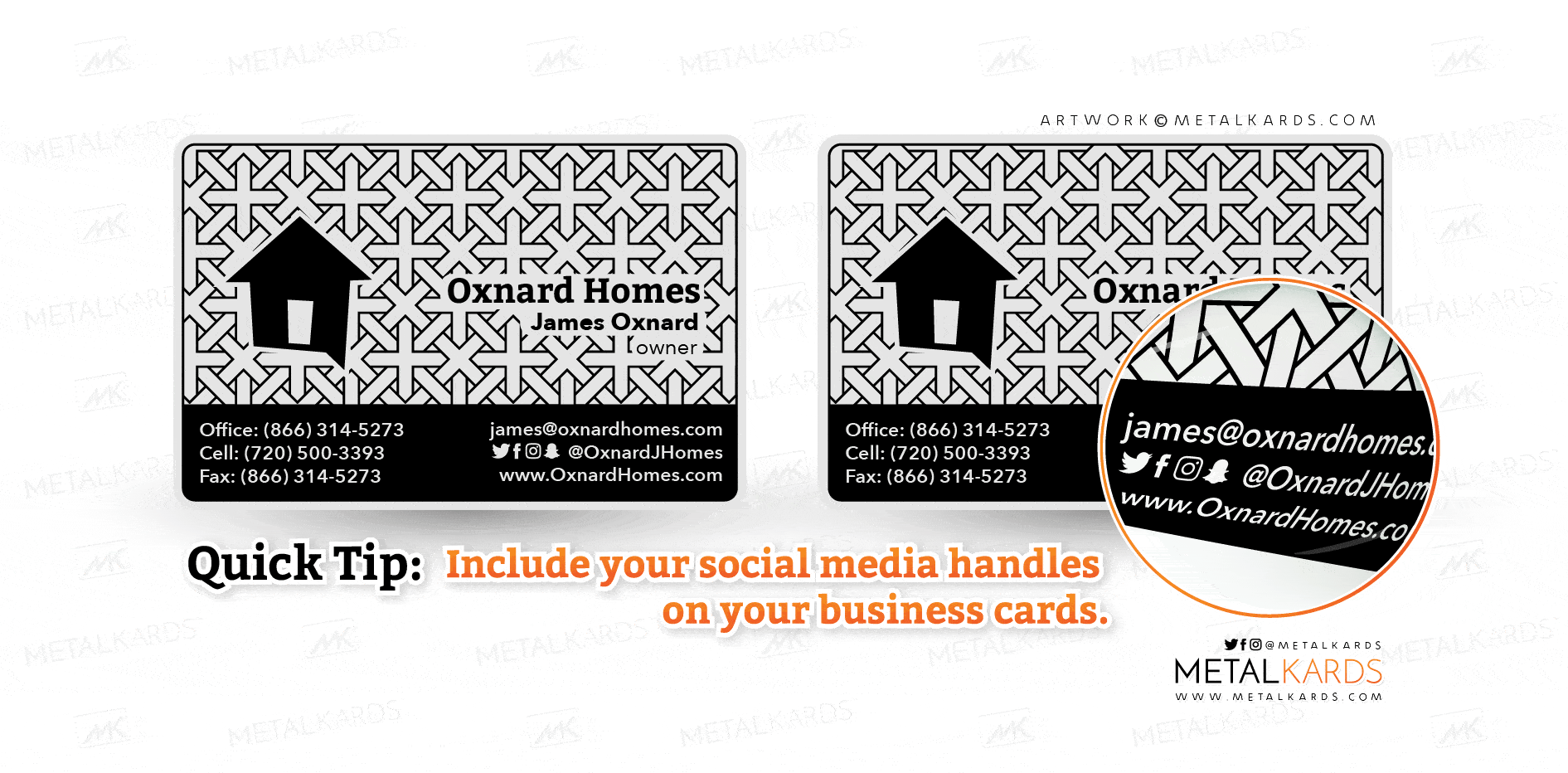 Include Social on Media Business Cards