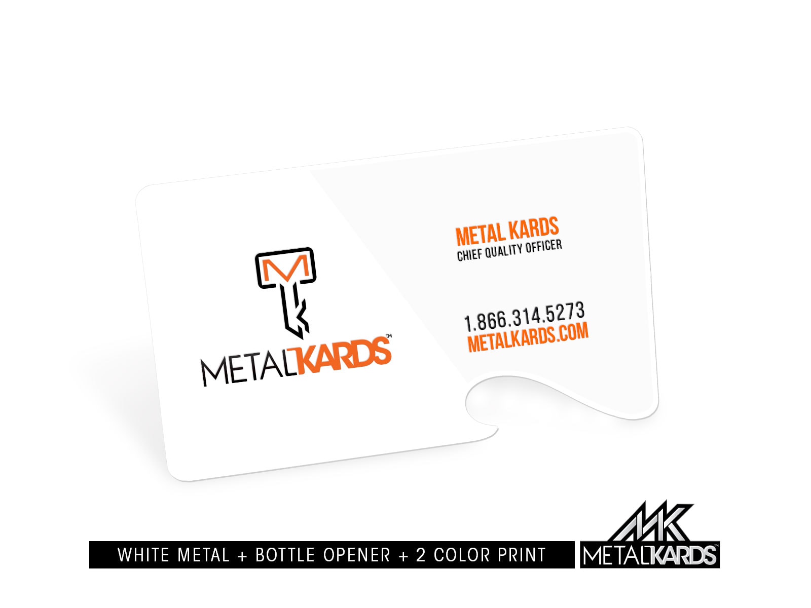 White Metal Bottle Opener Card