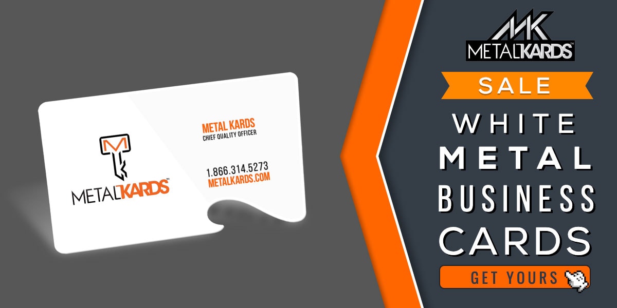 Genuine White Metal Business Cards at