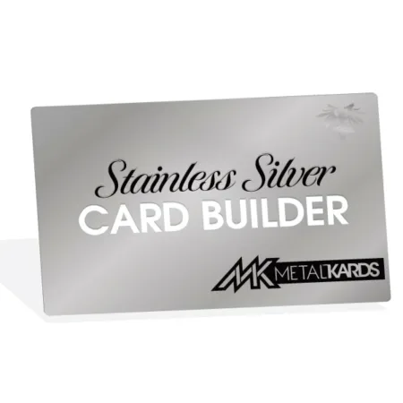 0.3mm Slim Stainless Steel Cards product silvermetalcards builder 01md Silver Metal Cards Builder