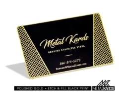 Polished Gold Black Metal Cards
