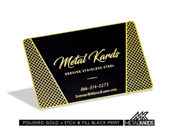 Polished Gold Black Metal Cards