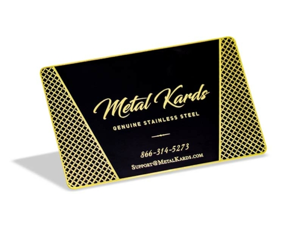Polished Gold Black Metal Cards