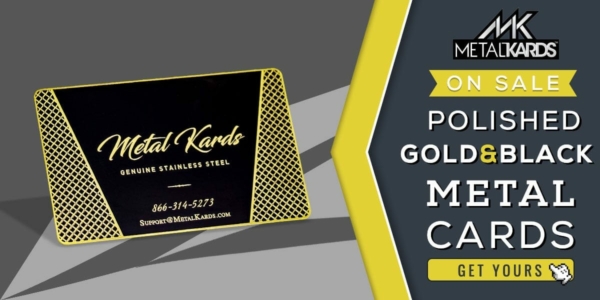 Polished Gold And Black Metal Cards