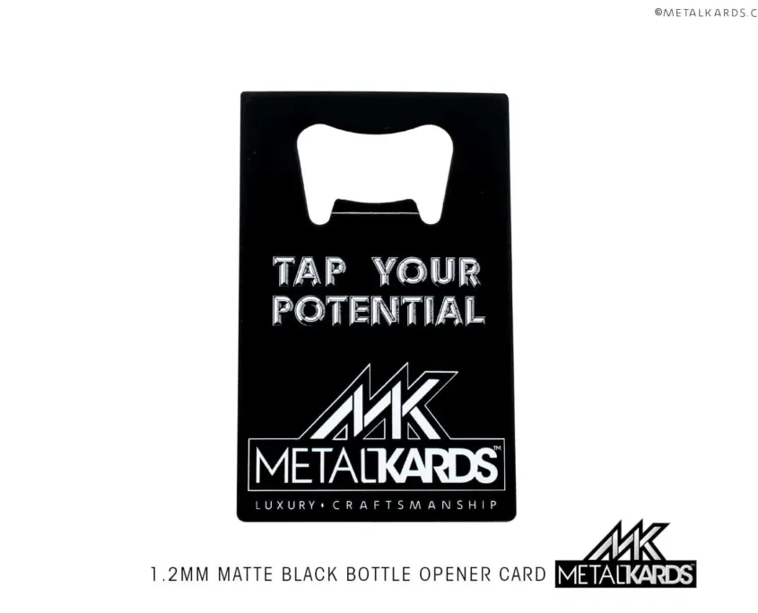 Black Metal Bottle Opener Card