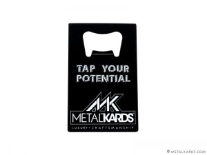 Black Metal Bottle Opener Card