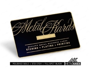 black and gold metal cards