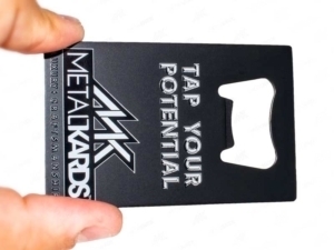 Black Metal Card Bottle Opener Example