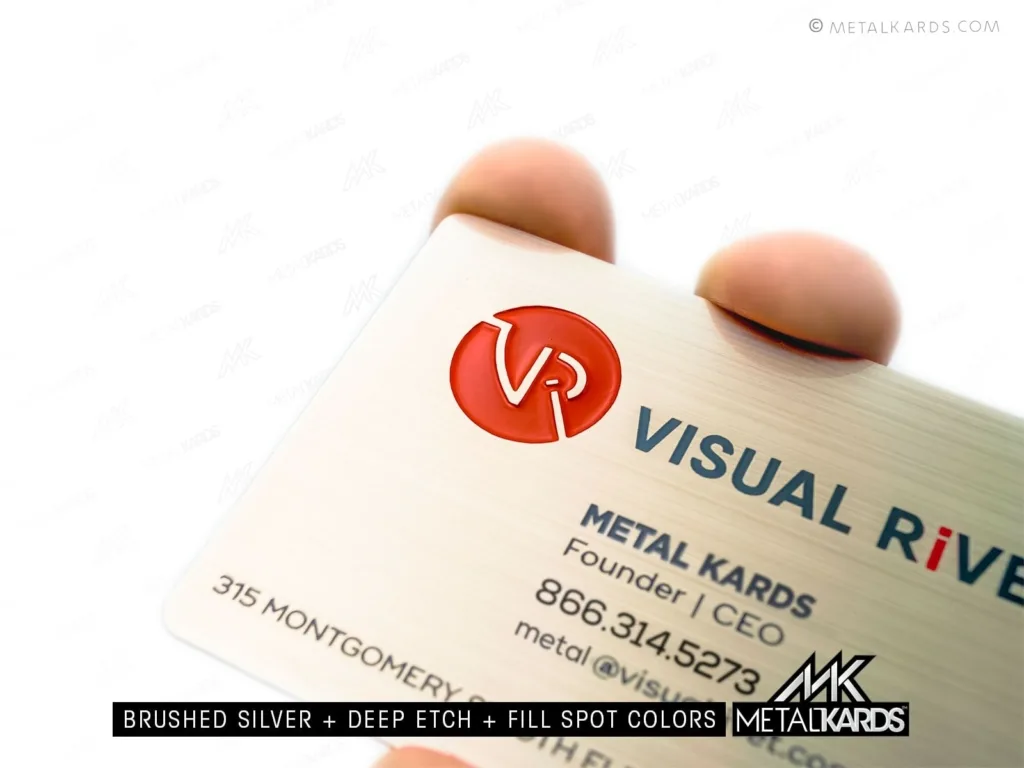 Examples Deep Etch Brushed Silver Card