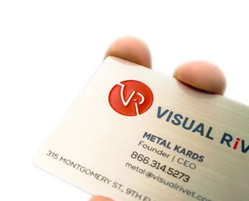 Examples Deep Etch Brushed Silver Card