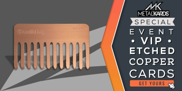 Etched Copper Metal Cards Brushed