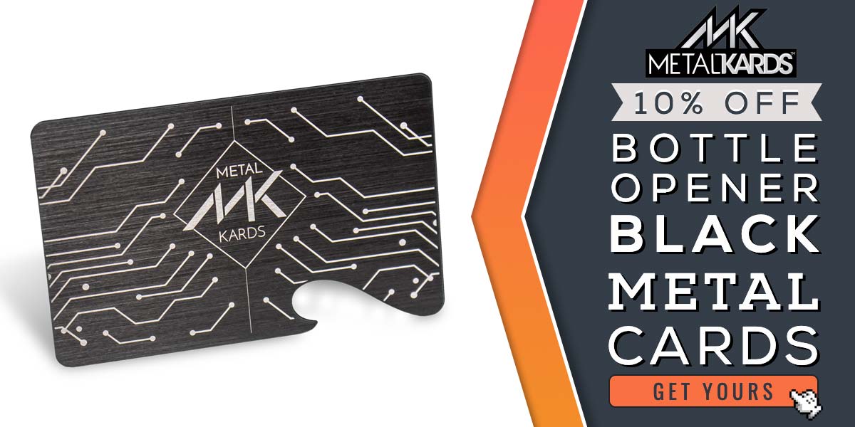 Brushed Black Bottle Opener Card Metal Card – by MetalKards.com