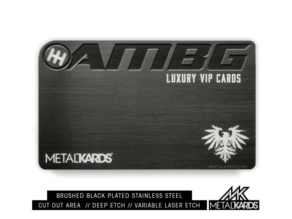 Deep Etch Brushed Black Metal Card