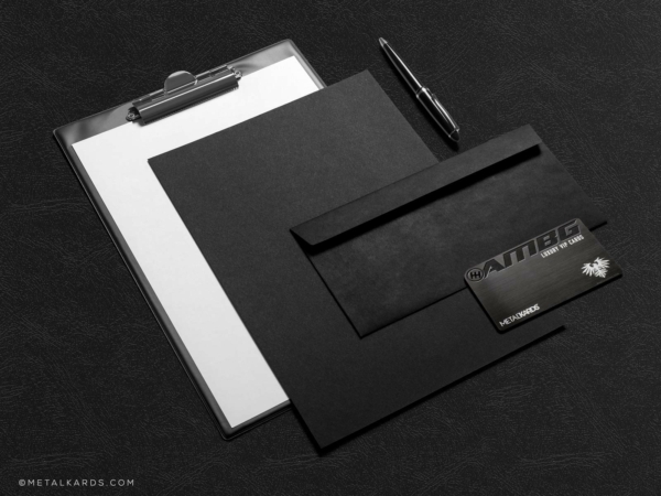 Deep Etch Brushed Black Metal Card