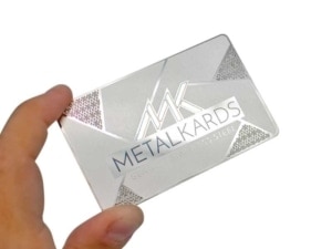 Polished Silver Prism Etch Metal Cards