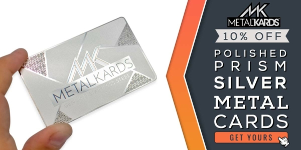 Polished Silver Prism Etch Metal Cards