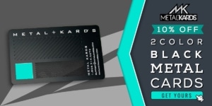 2 Color Matte Black Metal Card