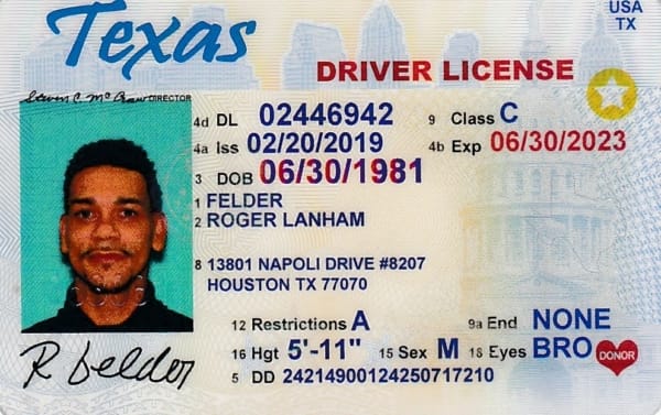 Drivers License Back