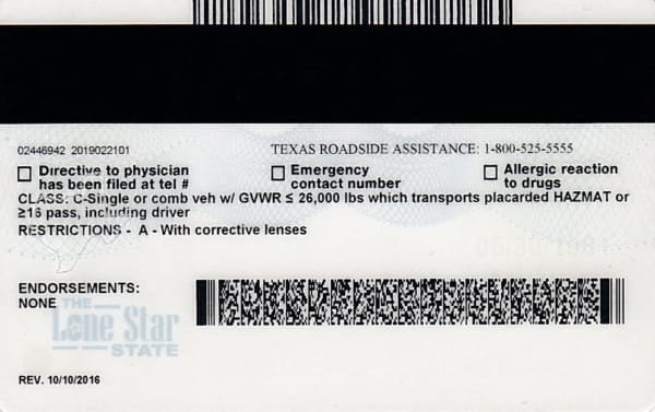 Drivers License Front