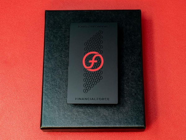 Red + Black Metal Financial Business Cards