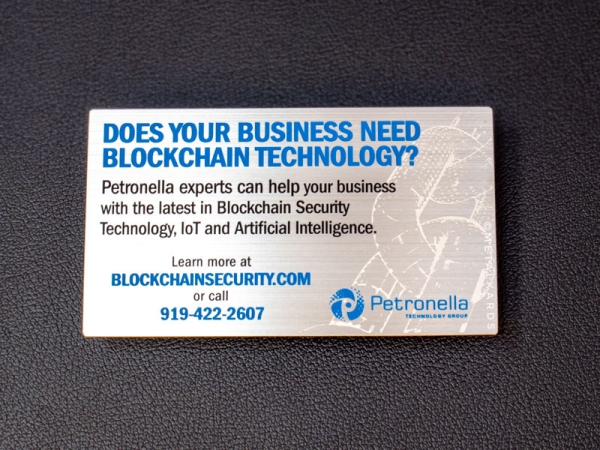 Brushed Silver Blockchain Metal Cards