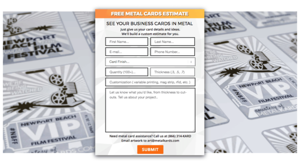 Metal Cards Quote