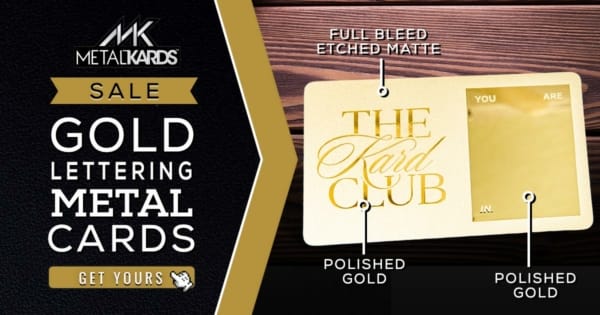 Gloss Gold Lettering Metal Business Cards