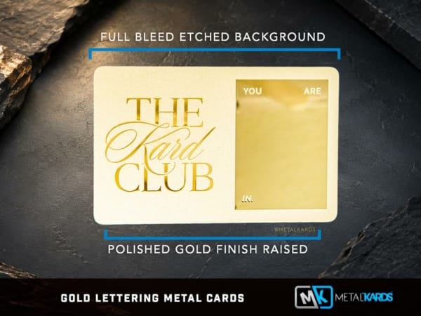 Gold Metal Business Cards With Gold Lettering