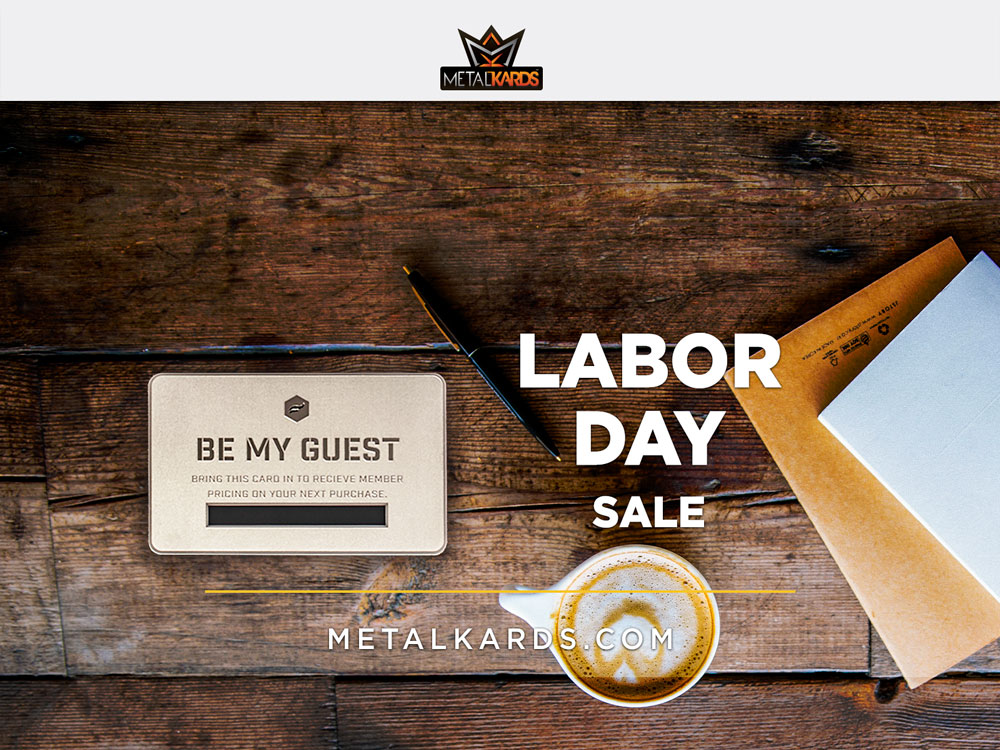 Labor Day Sale Metal Business Cards