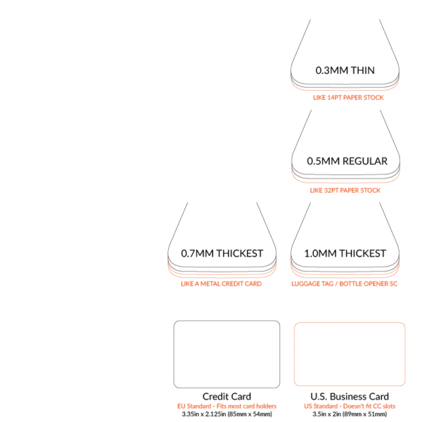 Metal Business Card Thickness Options