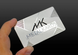 Polished Silver Prism Metal Business Cards