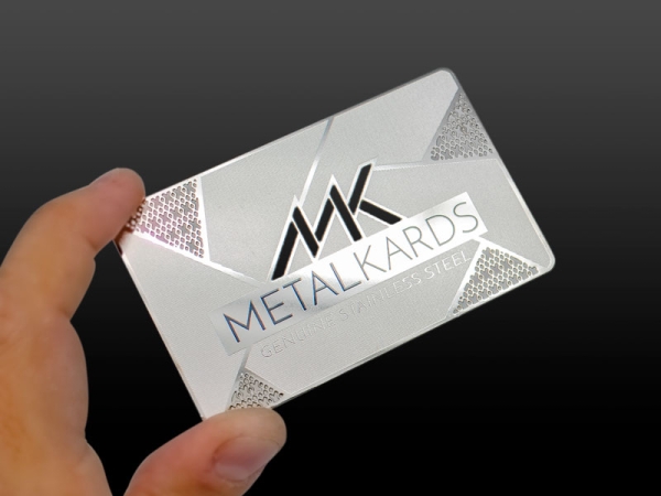 Polished Silver Prism Metal Business Cards