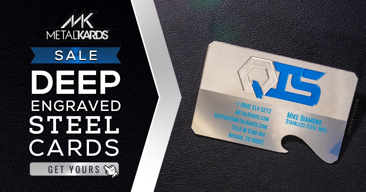 Deep Engraved Steel Cards - The Best Made by MetalKards.com