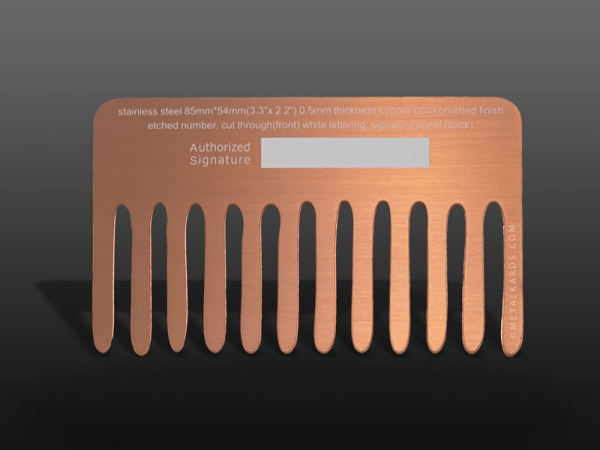 Etched Copper Comb Metal Business Cards