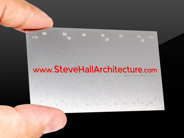 etched silver metal business cards