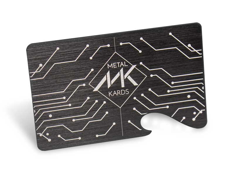 Ideas Brushed Black Bottle Opener Card Sm