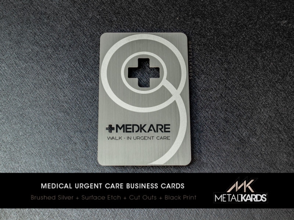 Medical Urgent Care Metal Business Cards