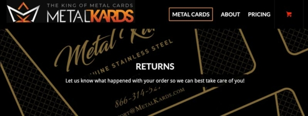 Metal Card Returns