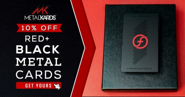 Red + Black Metal Financial Business Cards