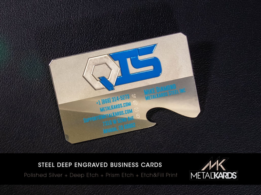 Steel Deep Engraved Business Cards