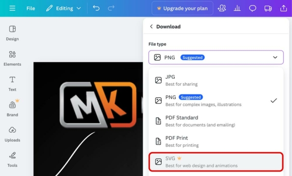 Save Vector File From Canva