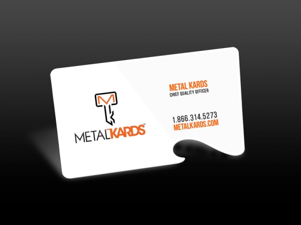 White Metal Bottle Opener Business Card